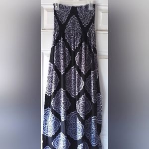 Shirred tube maxi dress